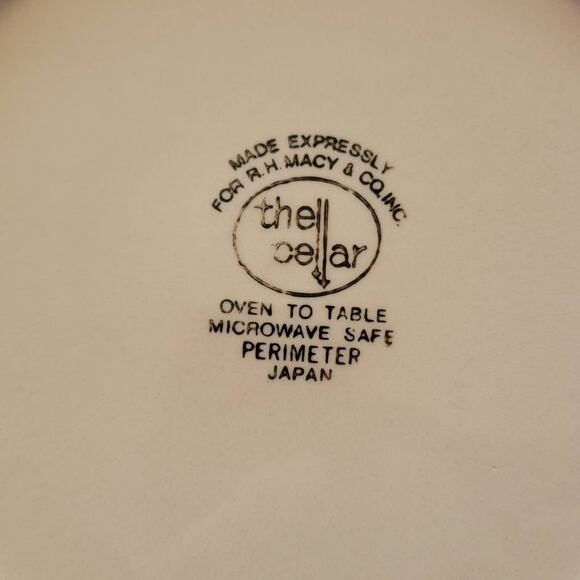 Vintage Cellar Dinner Plates Perimeter Rust Navy White made for Macy's Set of 3 - Picture 3 of 8